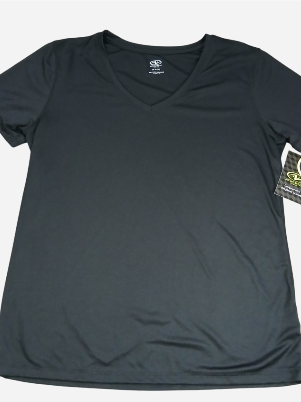 Athletic Works Black V-Neck Performance Tee